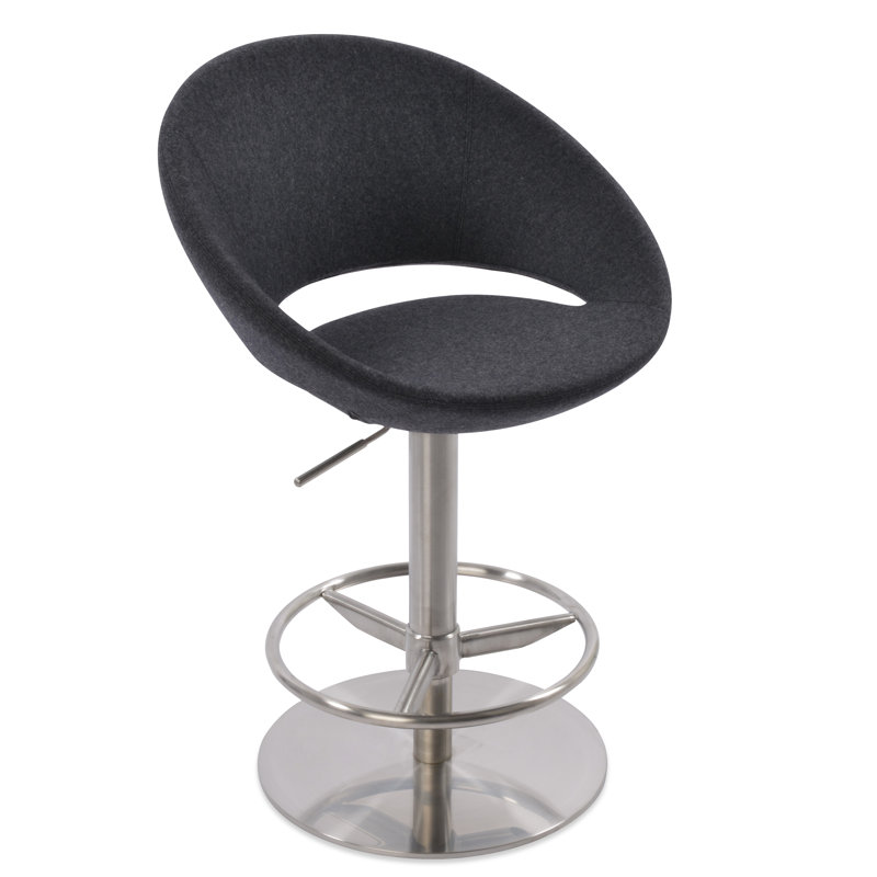 Tabouret de comptoir court Crescent, Tabouret de bar (siège d'une hauteur de 29 po), Gris foncé