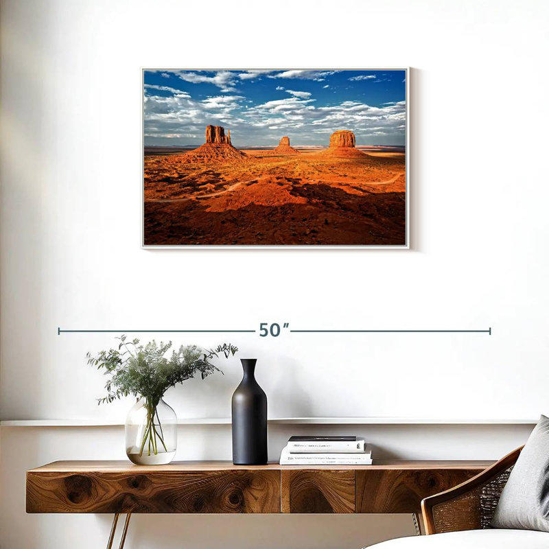 Monument Valley I, Cadre flottant blanc, 31 po x 21 po