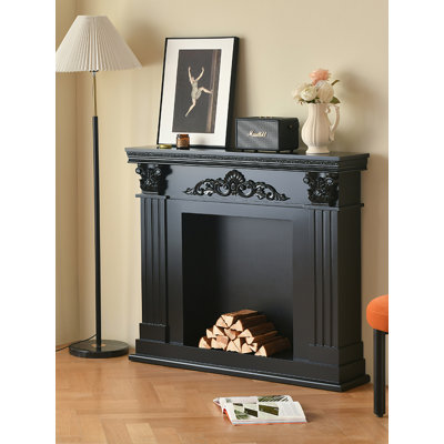 European-style carved solid wood decorative cabinet retro fireplace mantel