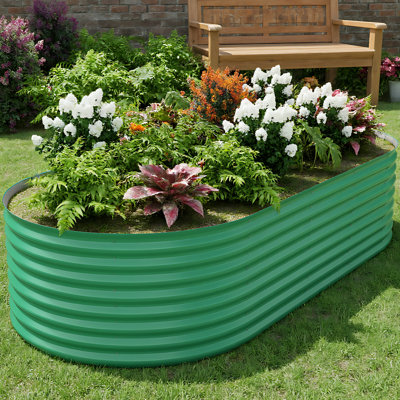 Boîte à fleurs surélevée galvanisée pour jardin GarveeHome