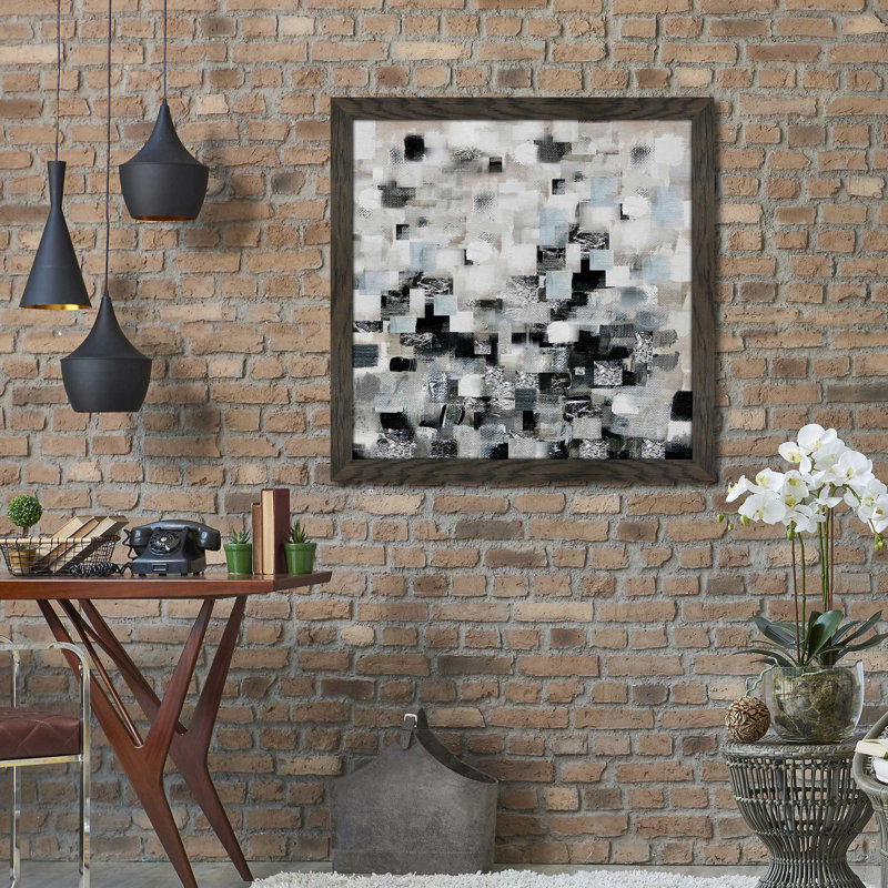 " Reflections " by Susan Jill, 25.5" H x 25.5" W x 1" D, Chocolate Distressed Framed
