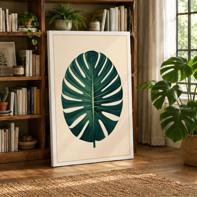 Monstera Leaf Study Botanical - Wrapped Canvas
