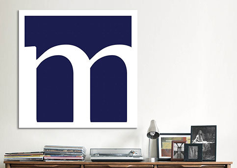 East Urban Home Textual Art on Canvas in Blue and White | Wayfair