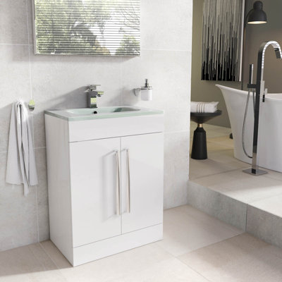Whitfield 600mm Single Bathroom Vanity with Integrated Glass Basin