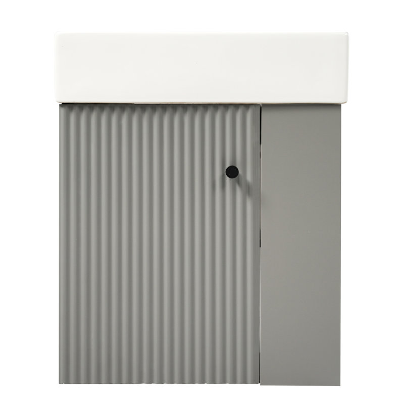 Meuble-lavabo flottant 21,6 po Modern, Gris