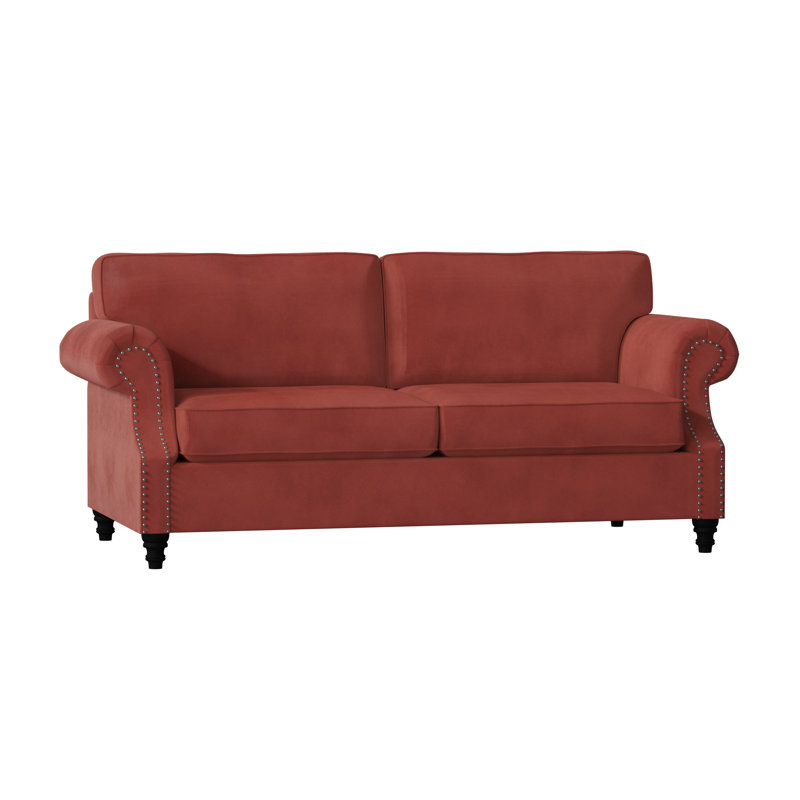 Canapé standard à accoudoirs roulés 84 po Fontana, Standard, Ardoise Atlas, Noir