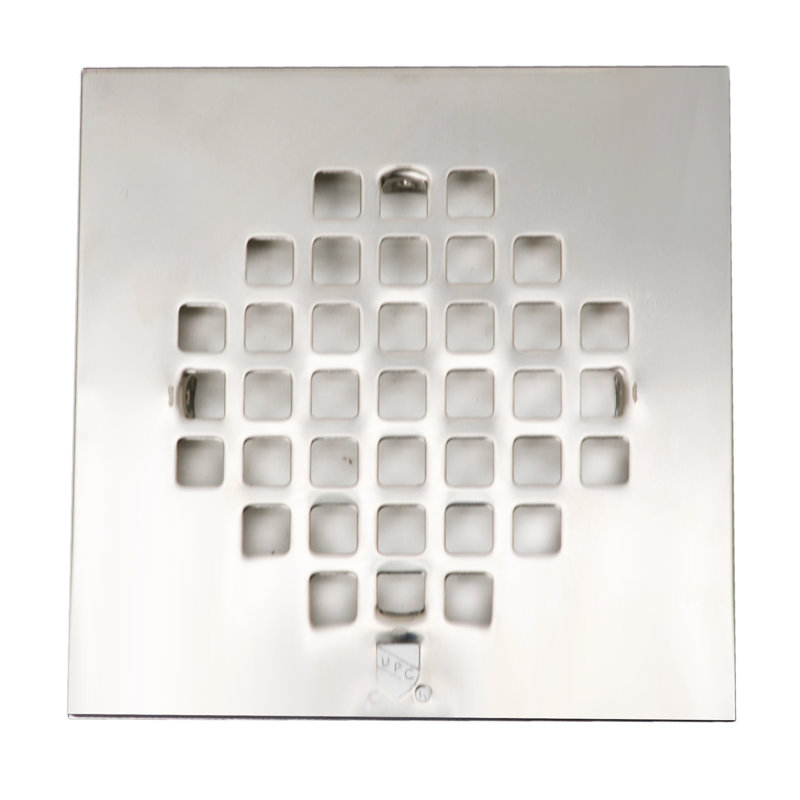 Couvercle de drain de douche carré 4,25 ", Nickel poli