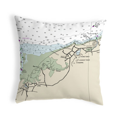 Housse de coussin décoratif d’intérieur/d’extérieur sans cordon cape cod-denis, ma