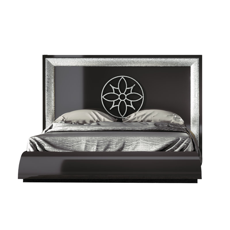 Annalya Panel Bed, King, High Gloss