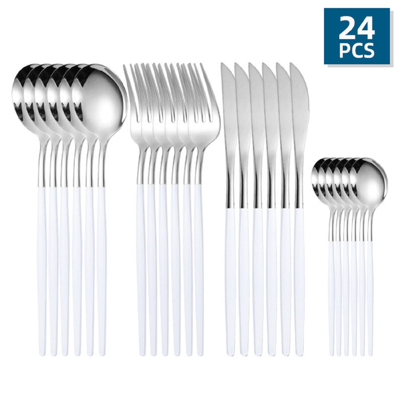 Ensemble de couverts Ivy Bronx Chato, Blanc / argenté