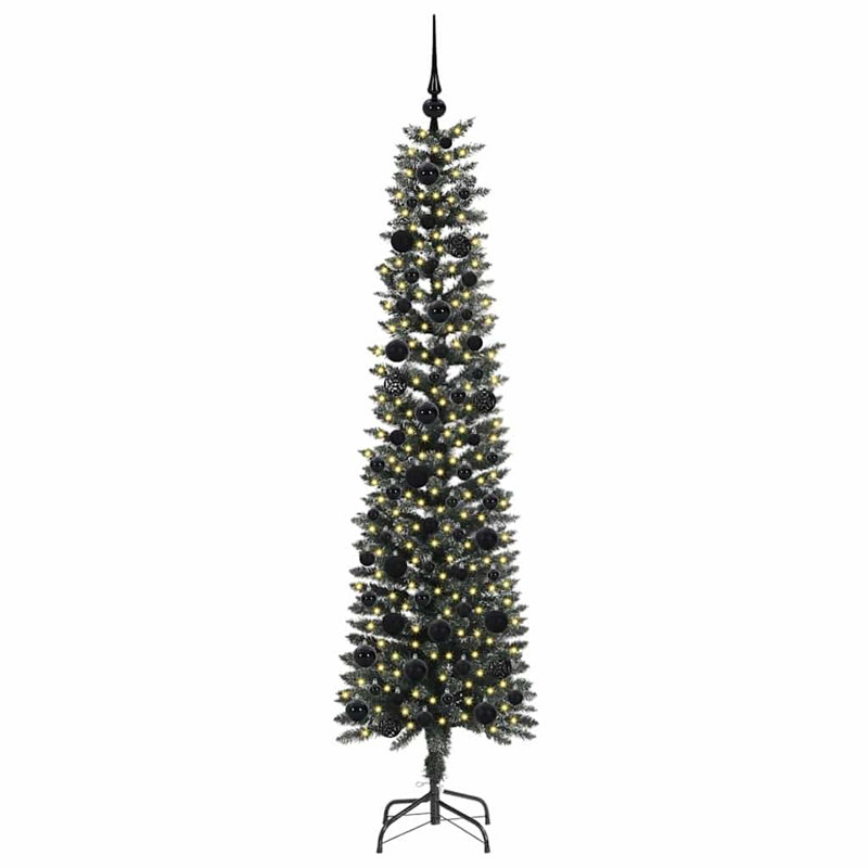Artificial Christmas Tree with Stand, Black, 5.91' H