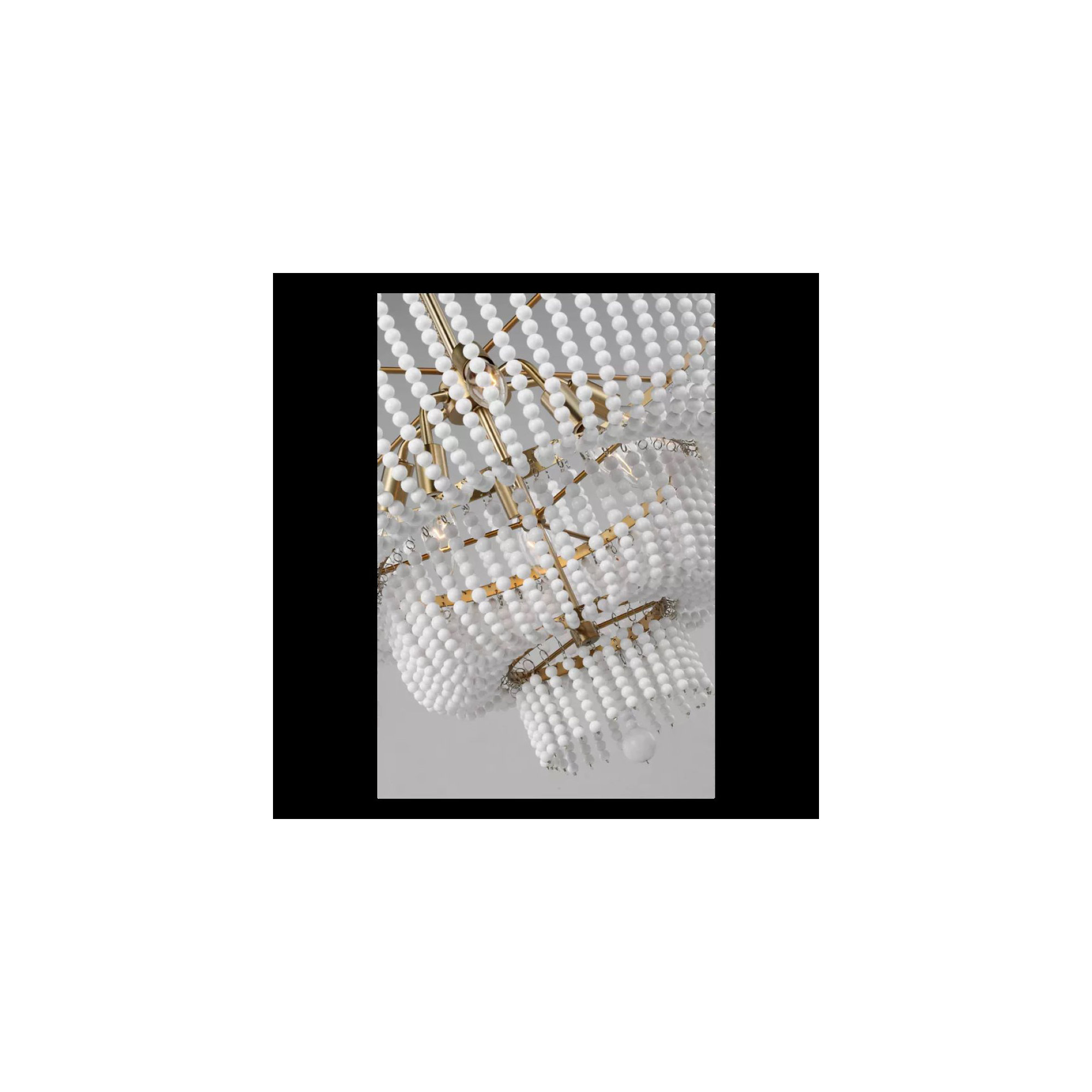 Reeves 6 - Light Metal Dimmable Tiered Chandelier, Satin Brass