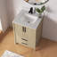 Ensemble de meuble-lavabo simple autoportant 24 po Aura avec plateau et dosseret en marbre d'ingénierie Aura-365611728