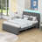 Prarthana Classic Upholstered Platform Bed with Twin Trundle, LED Lights-399725739-399725741