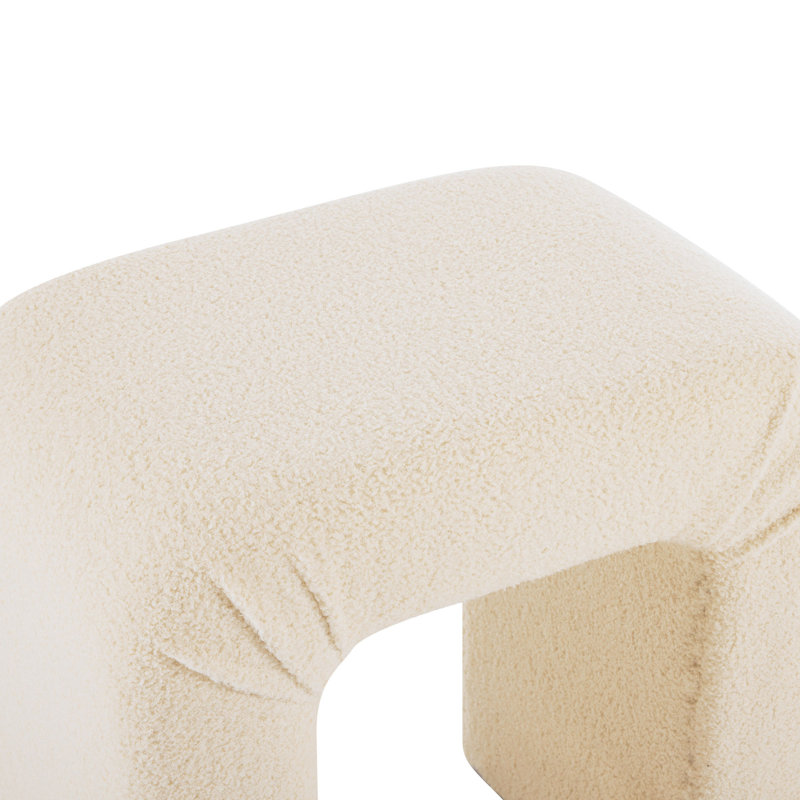 24" H Boucle Stool Set Of 2, Counter Stool With U-Shaped Design, Bar Stools Dining Chairs, Beige