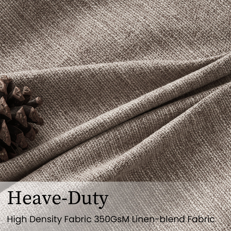 Pinch Pleated Curtains,Full Blackout Drapes Back Tab Pinch Pleat Curtain with Hooks+Rings, DarkFlax, 40" W x 90" L