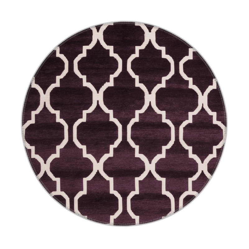 Tapis brun intérieur et extérieur Trellis, Rond 5 pi