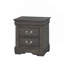 Table de chevet 2 tiroirs gris foncé