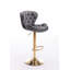 Ensemble de 2 tabourets de bar, avec repose-pieds chromé et base pivotante en velours à hauteur réglable et tabouret de bar simple Golden Leg-231264148