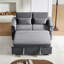 Réglable pour les appartements, canapé-lit 2 places avec lit escamotable, lit en tissu gris, petites pièces