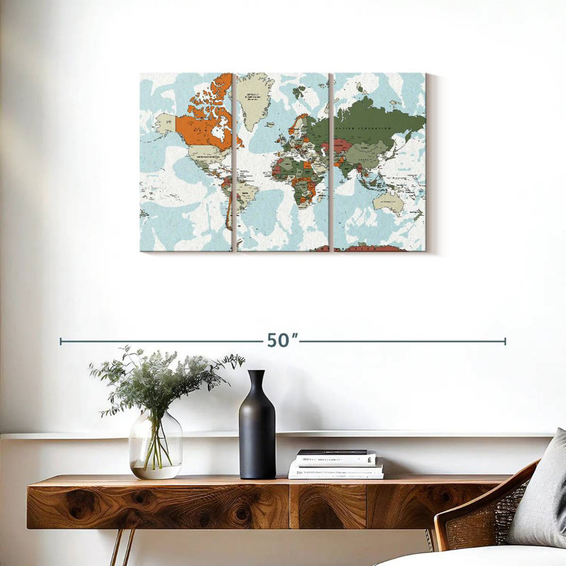 Carte du monde éducatif VI, H 20 po x l 33 po