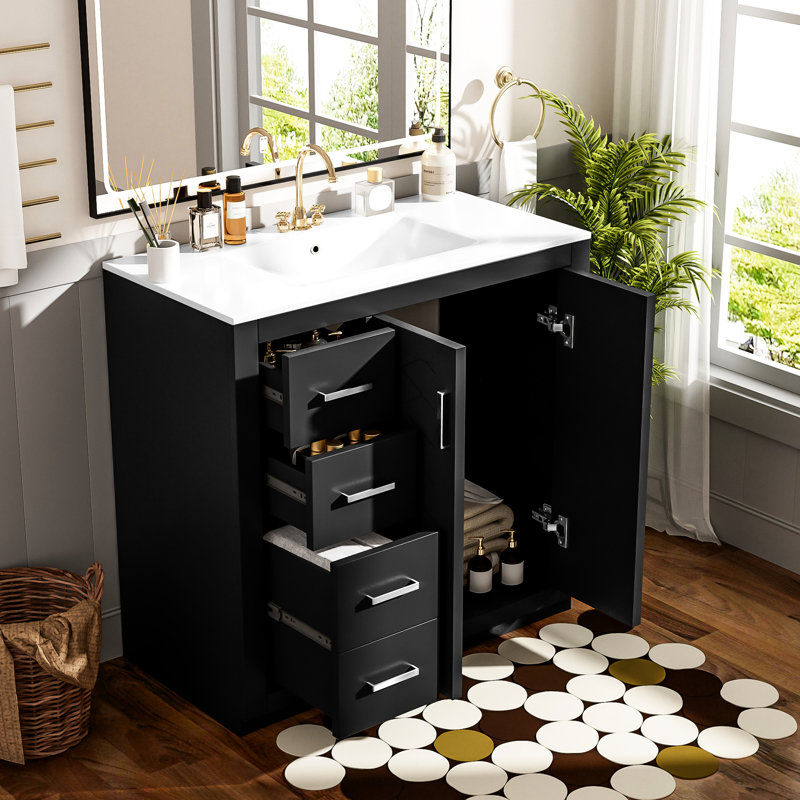 Single Bathroom Vanity with Ceramic Top