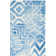 Dip Dye Hand Tufted Wool/Cotton Geometric Rug in Ivory/Blue