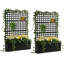 Ensemble de 2 pots d'intimité en métal avec treillis, lit de jardin surélevé avec trous de drainage, noir, 70 po x 46 po x 12 po