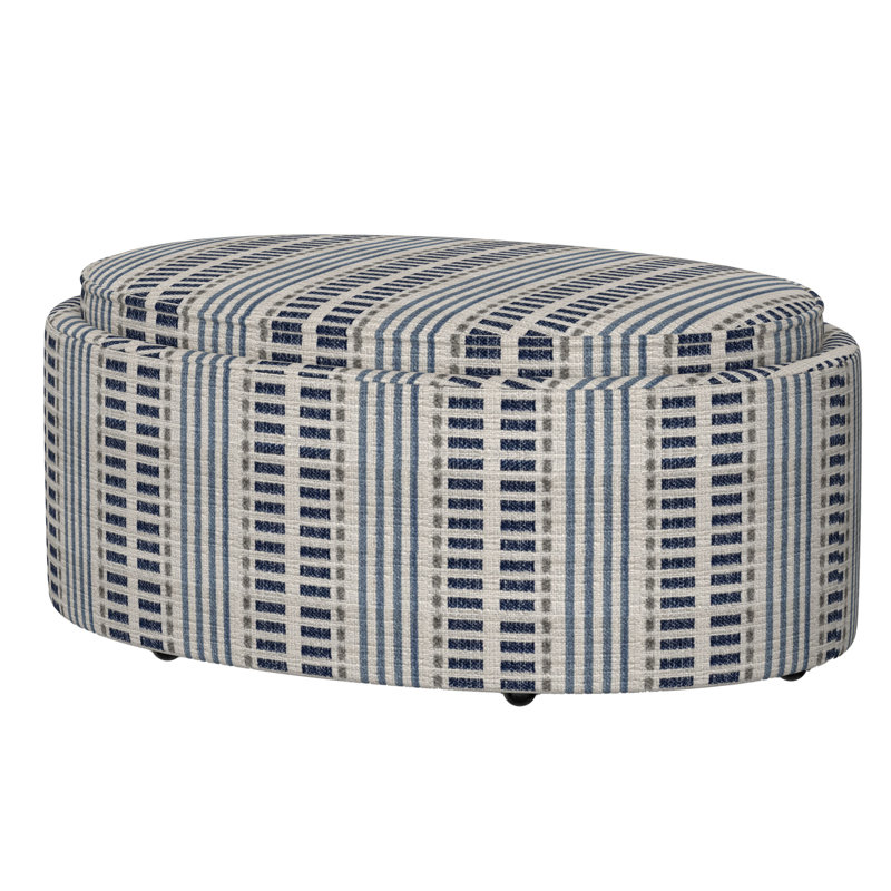 Reversible Tray Top Storage Ottoman, Old Town Stripe