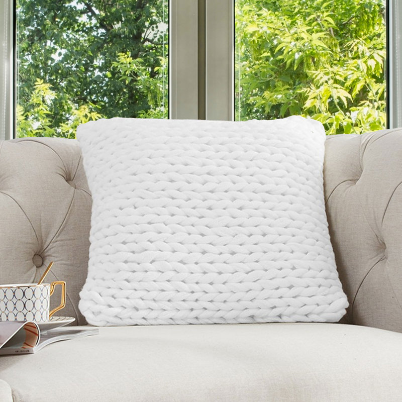 Reversible Throw Pillow, White