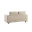 Canapé moderne 2 places en velours côtelé beige, confort en toutes saisons, pieds noirs, convient à différents styles de décoration intérieure, style minimaliste et sans plis, confortable toute l'année, idéal pour divers espaces, y compris les bureaux.