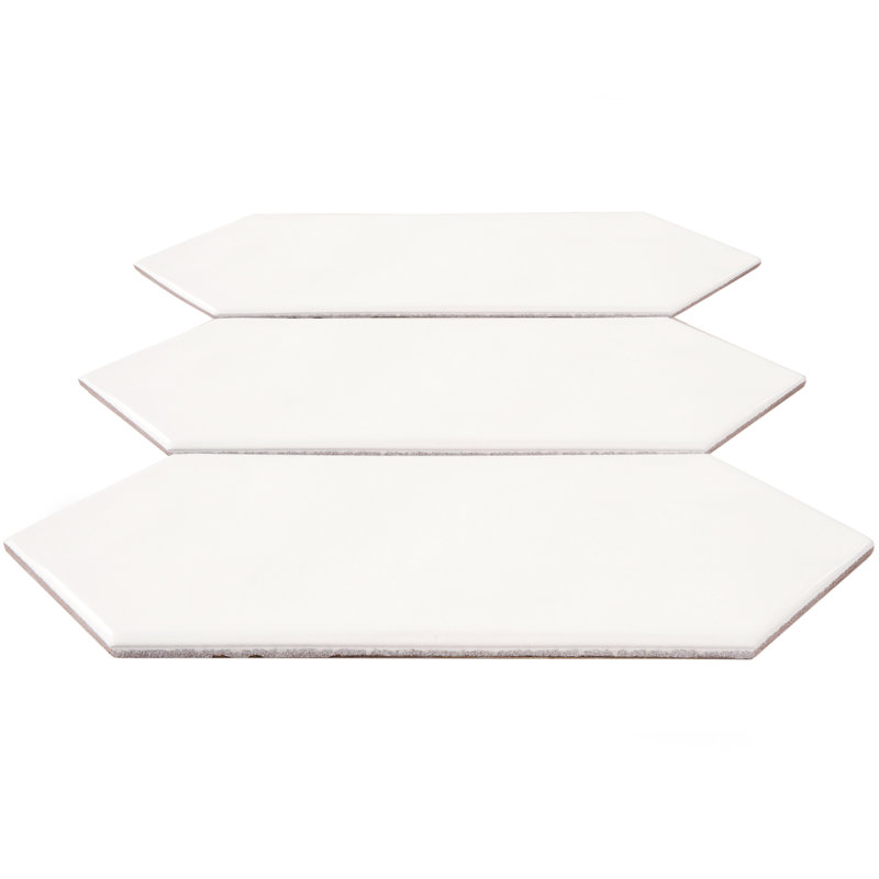 4" x 12" Porcelain Brick Joint Mosaic Wall & Floor Tile, White