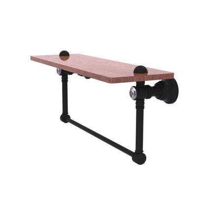 Freyja Ironwood Bracket Shelf with Towel Bar
