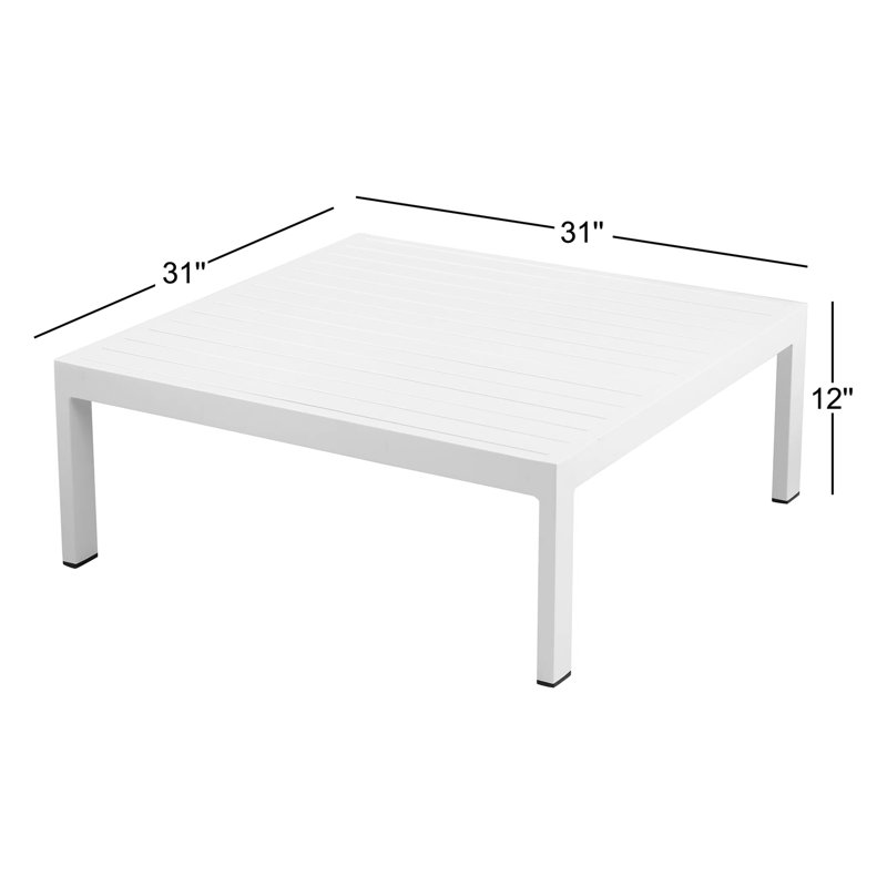 Cloud Coffee Table, Powder Coated White, Powder Coated