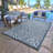 Savara Kaya Navy Blue Ivory Cream Ivory Cream Moroccan Square Tile Indoor/ Outdoor Polypropylene Flatweave Area Rug-114323888