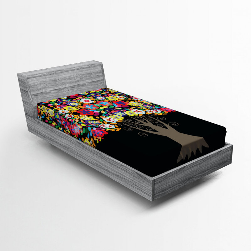 Microfiber Floral Fitted Sheet, Twin XL Fitted Sheet