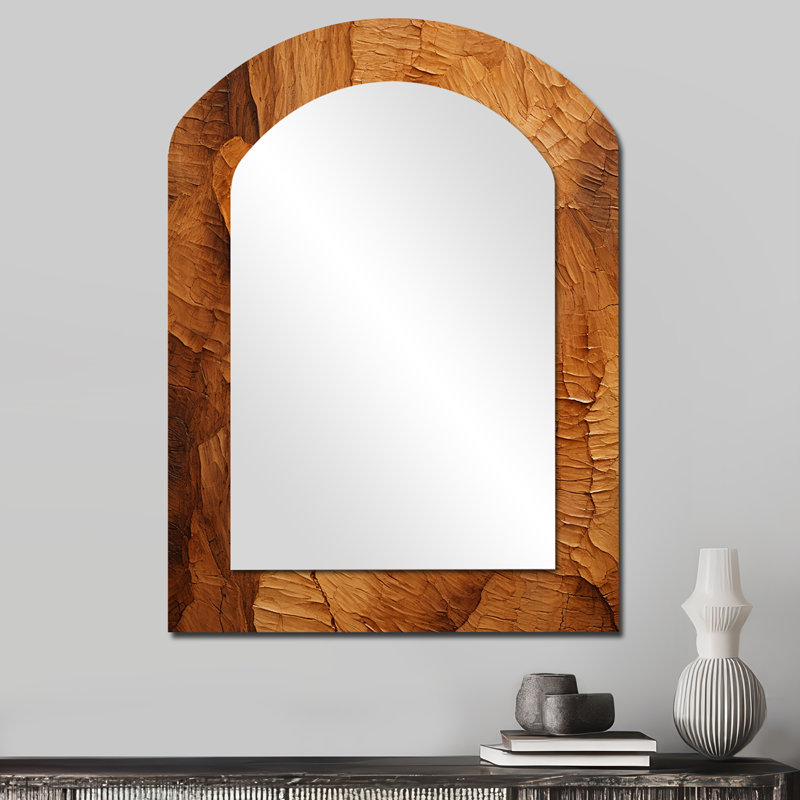 Miroir mural brun moderne, 34 po x 25 po