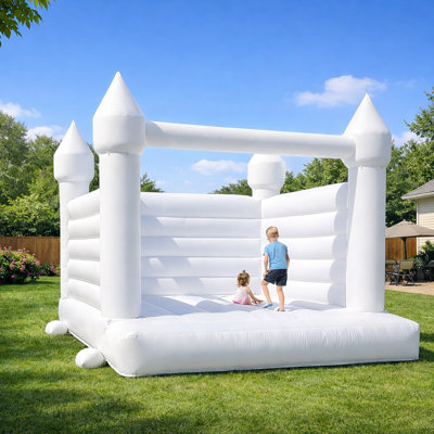 Jeu gonflable blanc avec soufflerie d'air 13 pi x 13 pi Oxford