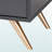 Vale 2-Door Sideboard Buffet in Dark Grey and Gold Finished Wood, 30.21" H X 58.59" W X 15.58" D
