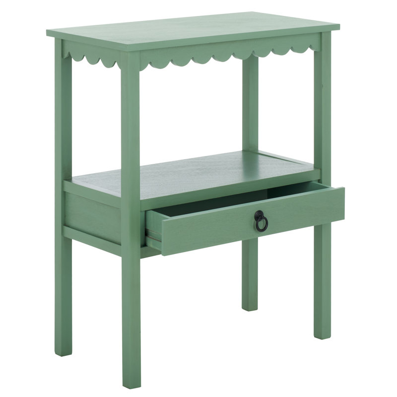 Branden Low Drawer Accent Table, Sage Green