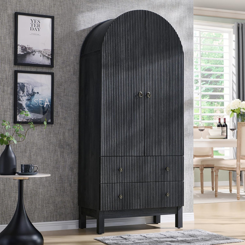 71" Tall Kitchen Storage Pantry Cabinet, Dark Gray