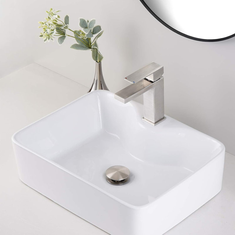 Bathroom Sink Pop-Up Drain With Overflow Vessel Sink,Stainless Steel(set Of 2),  Brushed Nickel