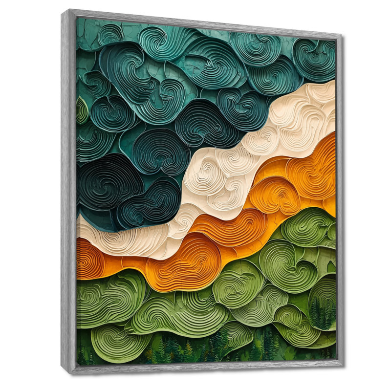 Impression sur toile encadrée Odilo Biomorphism Earth Ephemeral Pathway V - Lyrical Abstraction, Argent argent
