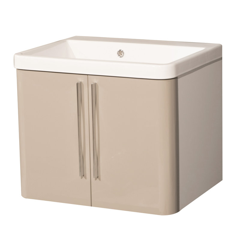 Damione 655mm Single Bathroom Vanity with Integrated Ceramic Basin, Grey