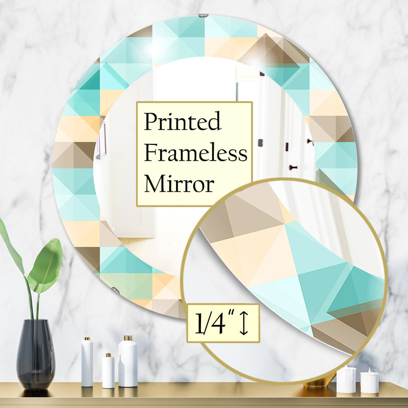 Miroir mural triangulaire 26 Mid-Century, H 31,5 po x l po