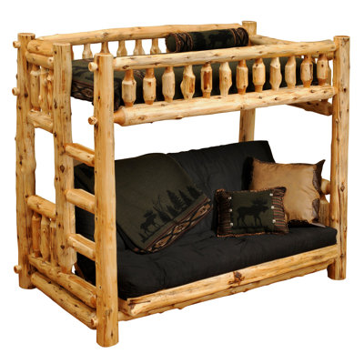 Traditional Cedar Log Kids Bunk Bed