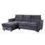 Canapé-lit modulaire réversible en velours gris foncé de 83 po avec rangement