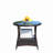 Outdoor Patio Furniture 1 Round Coffee Table With Clear Tempered Glass