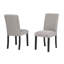 5Pc Set, 48 Inch Dining Table With 4Pc Grey Fabric Upholstered Side Chairs, Modern Dining Room Furniture Set