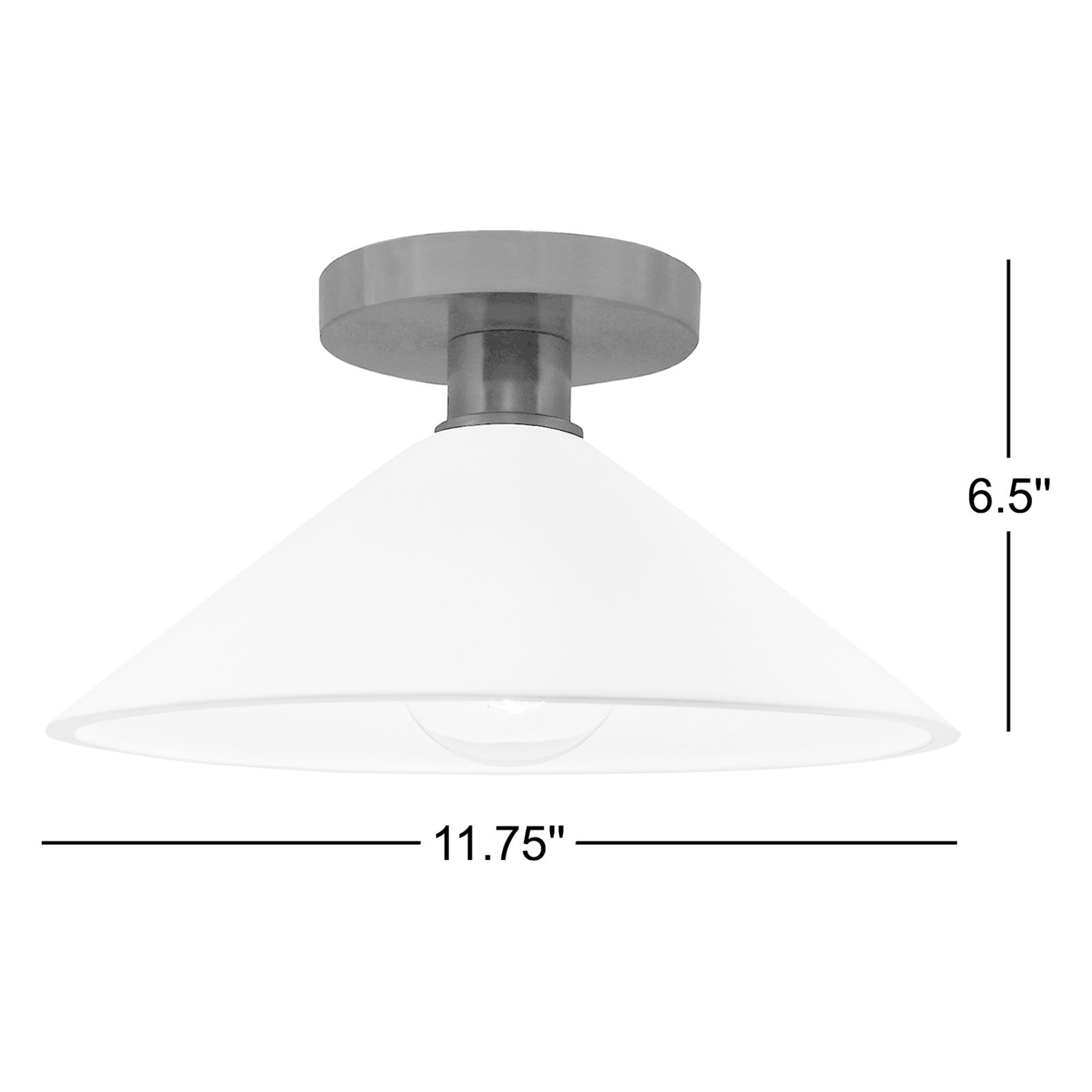 Single Light Ceramic Semi Flush Mount, Adobe, Polished Brass, Incandescent (Not Included)